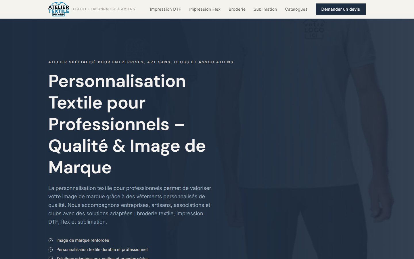 Atelier Textile Picard — Artisan Studio website built by BuildMySite