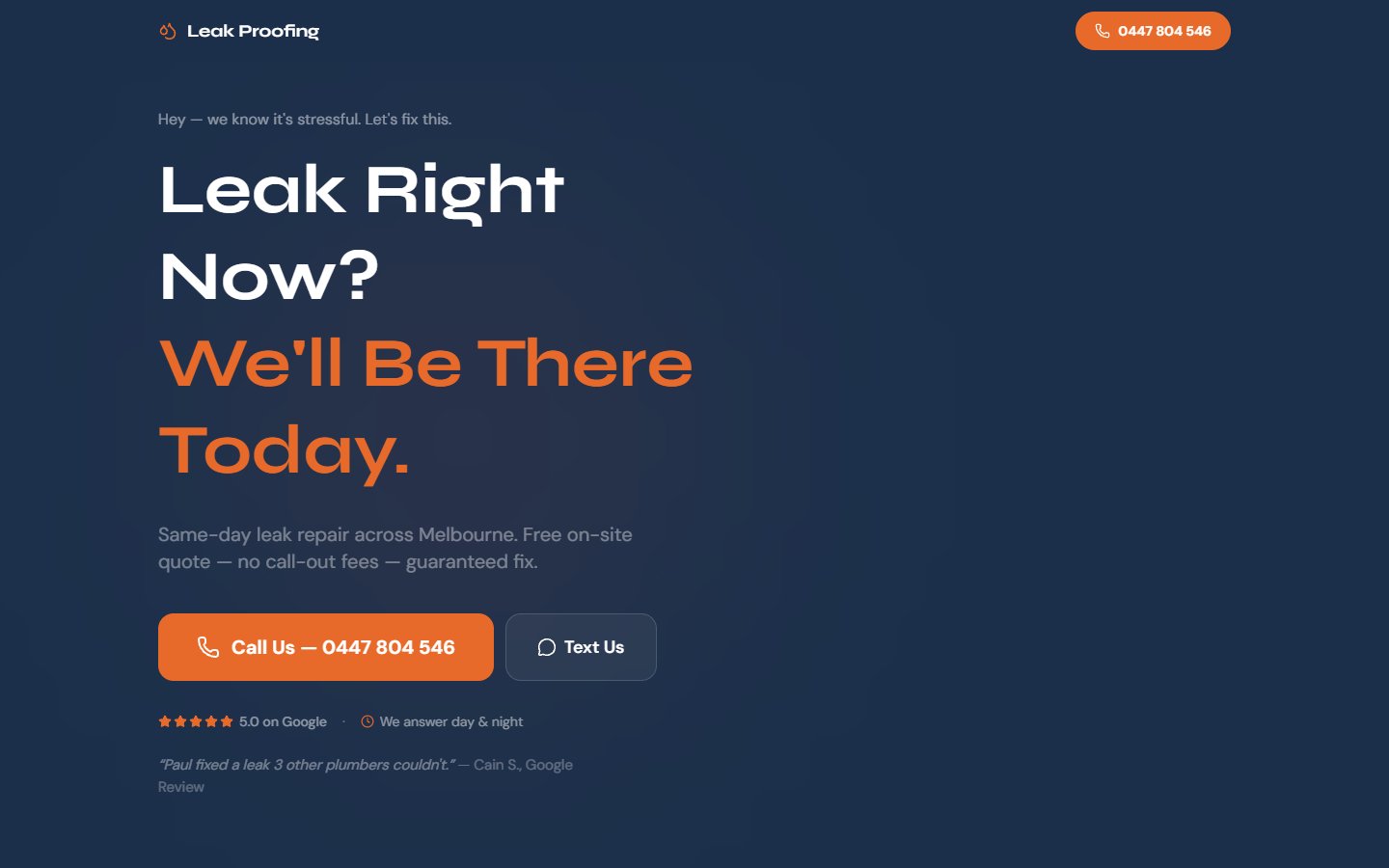 Leak Proofing Australia — Tradie — Waterproofing website built by BuildMySite