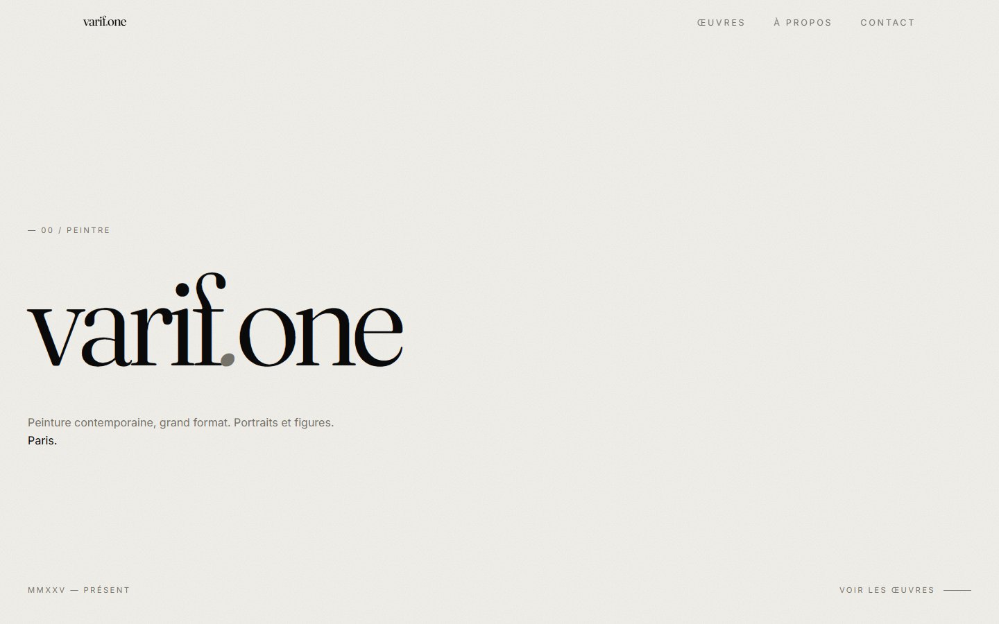 Varif — Artist Portfolio website built by BuildMySite